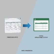 An image of a data table being transformed into a spreadsheet icon.