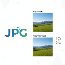 A visual representation of JPG compression benefits.