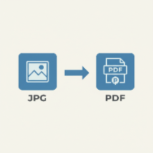 An icon showing an image file converting to a PDF file.